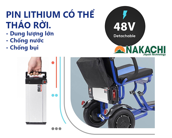 Xe Điện 3 Bánh Gấp Gọn Nakachi NC-M15